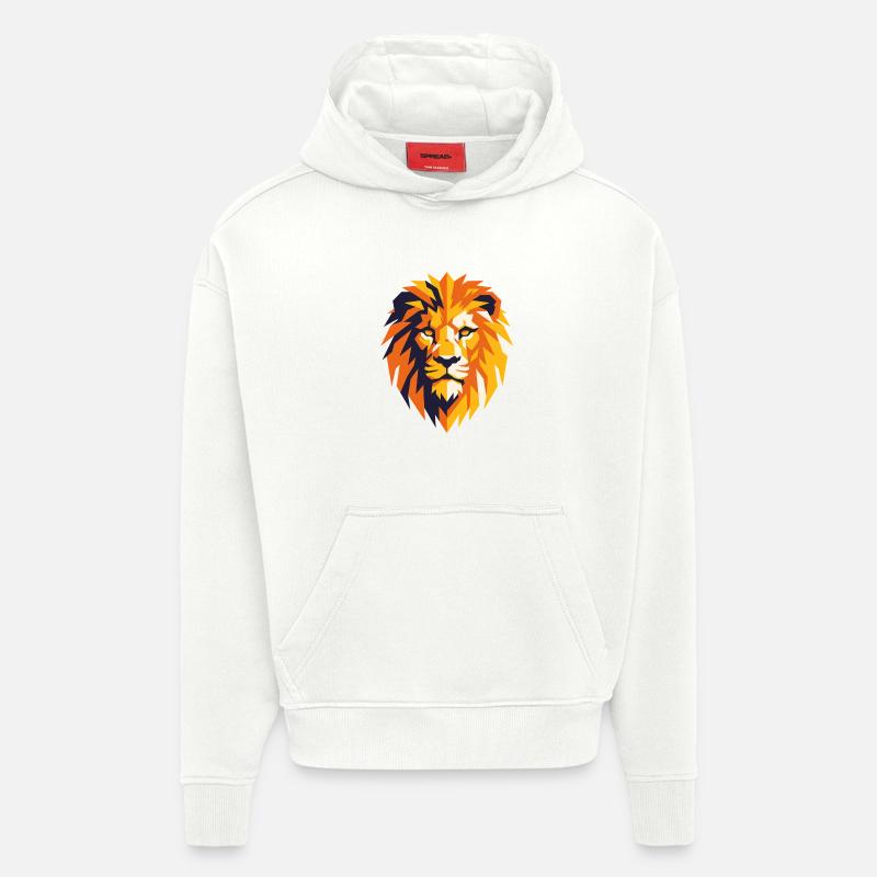 Flamboyant Geometric Lion - Hoodie- made by SPREAD  - OFF WHITE