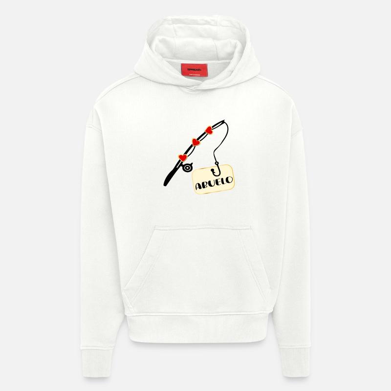 Grand-père pêcheur espagnol - Sweat à capuche bio épais oversize fabriqué en UE - OFF WHITE