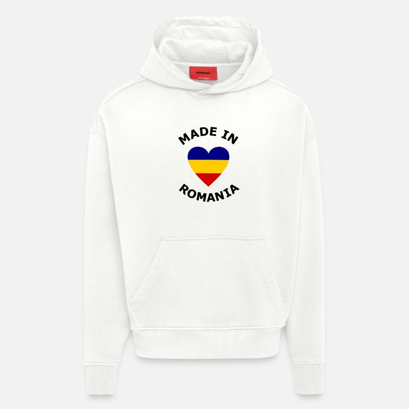Rumänienfarben Herzliebe - Hoodie- made by SPREAD  - OFF WHITE
