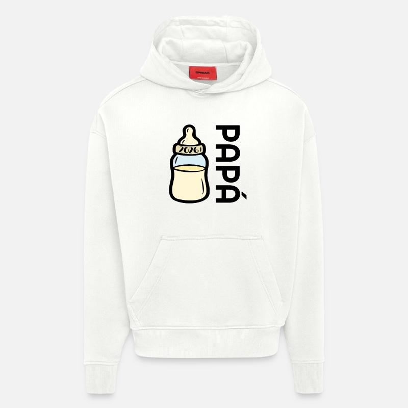 Papa espagnol bébé 2026 - Sweat à capuche bio épais oversize fabriqué en UE - OFF WHITE