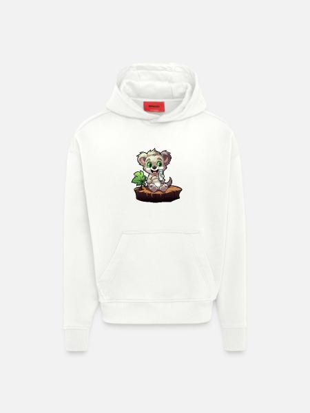 Small koala on the tree stump - Hoodie- made by SPREAD - OFF WHITE