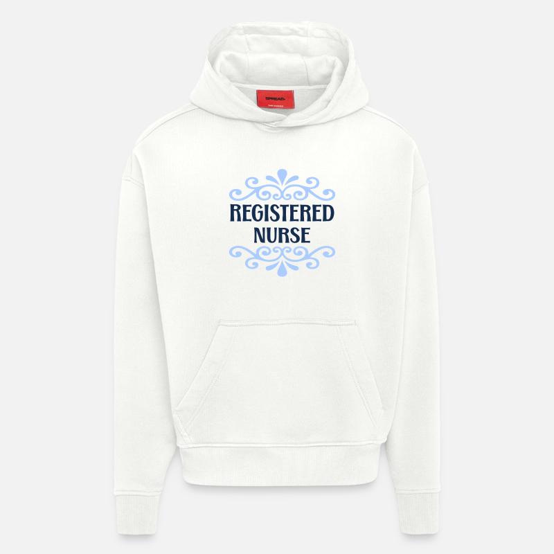 Infirmière - Sweat à capuche bio épais oversize fabriqué en UE - OFF WHITE