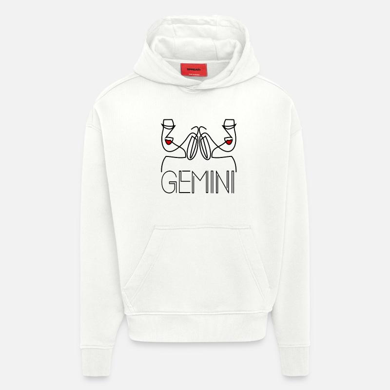 Anniversaire des Femmes Gémeaux - Sweat à capuche bio épais oversize fabriqué en UE - OFF WHITE
