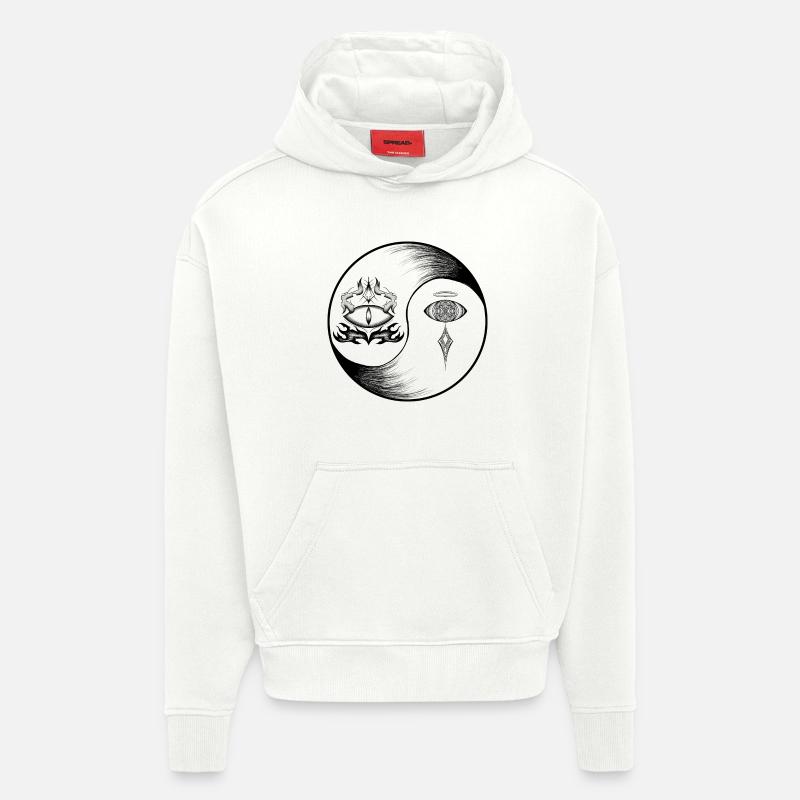 Trouve la paix en toi - Sweat à capuche bio épais oversize fabriqué en UE - OFF WHITE