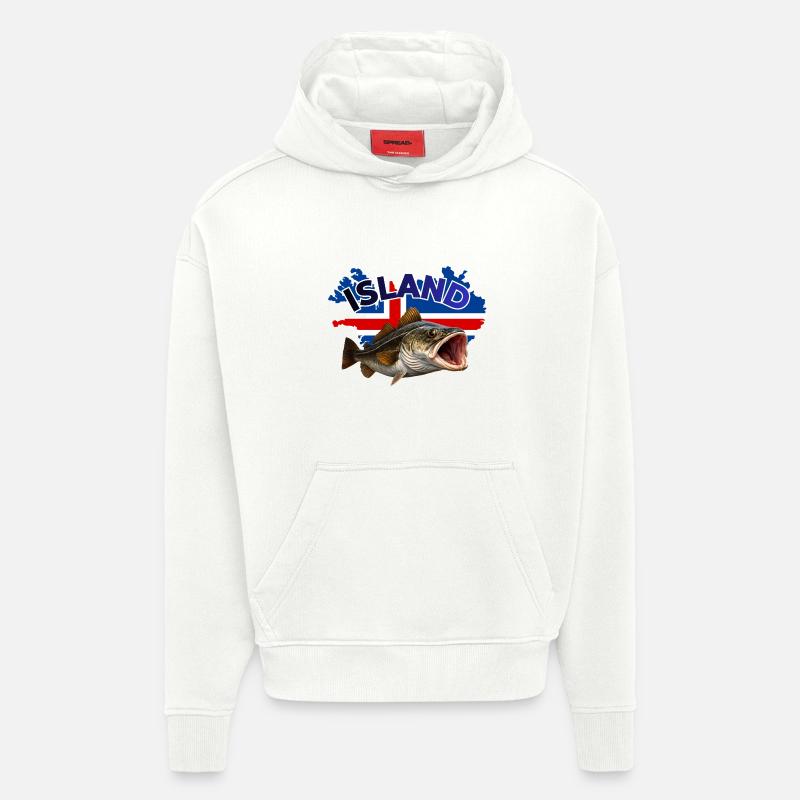 Island Dorsch Angeln - Hoodie- made by SPREAD - OFF WHITE