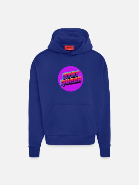 Stay Queer Retro Neon - Hoodie- made by SPREAD - OFF WHITE