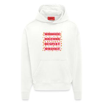 VIELFALT HALTUNG DEMOKRATIE - Hoodie- made by SPREAD  - OFF WHITE - Vorne