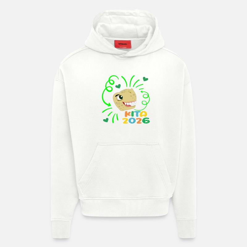 Dinosaur Kita 2026 - Sweat à capuche bio épais oversize fabriqué en UE - OFF WHITE