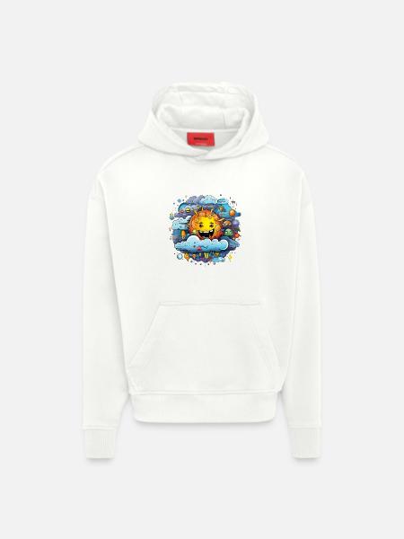 Sun in a sea of clouds - Hoodie- made by SPREAD - OFF WHITE