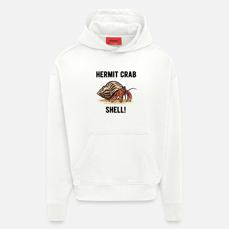 Bernard-l'ermite Shell Hermit Crab - Sweat à capuche bio épais oversize fabriqué en UE - OFF WHITE