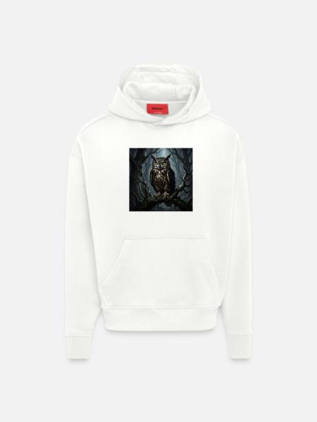 Uhu wächter des Waldes - Hoodie- made by SPREAD - OFF WHITE