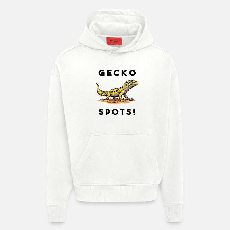 Gecko Leopard Bask Lezard Terrarium - Sweat à capuche bio épais oversize fabriqué en UE - OFF WHITE