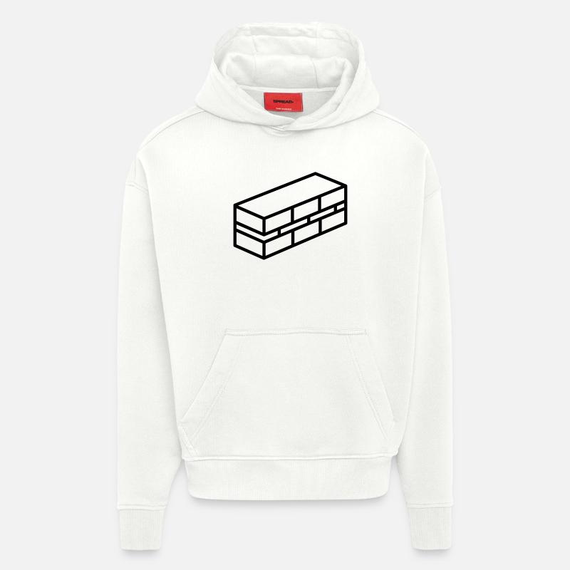 brique - Sweat à capuche bio épais oversize fabriqué en UE - OFF WHITE