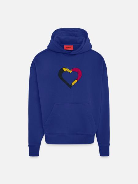 Belgium Heart Block in Luminous Stripes - Hoodie- made by SPREAD  - OFF WHITE