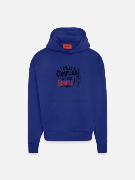 C'est compliqué d'être simple ! - Sweat à capuche bio épais oversize fabriqué en UE - OFF WHITE