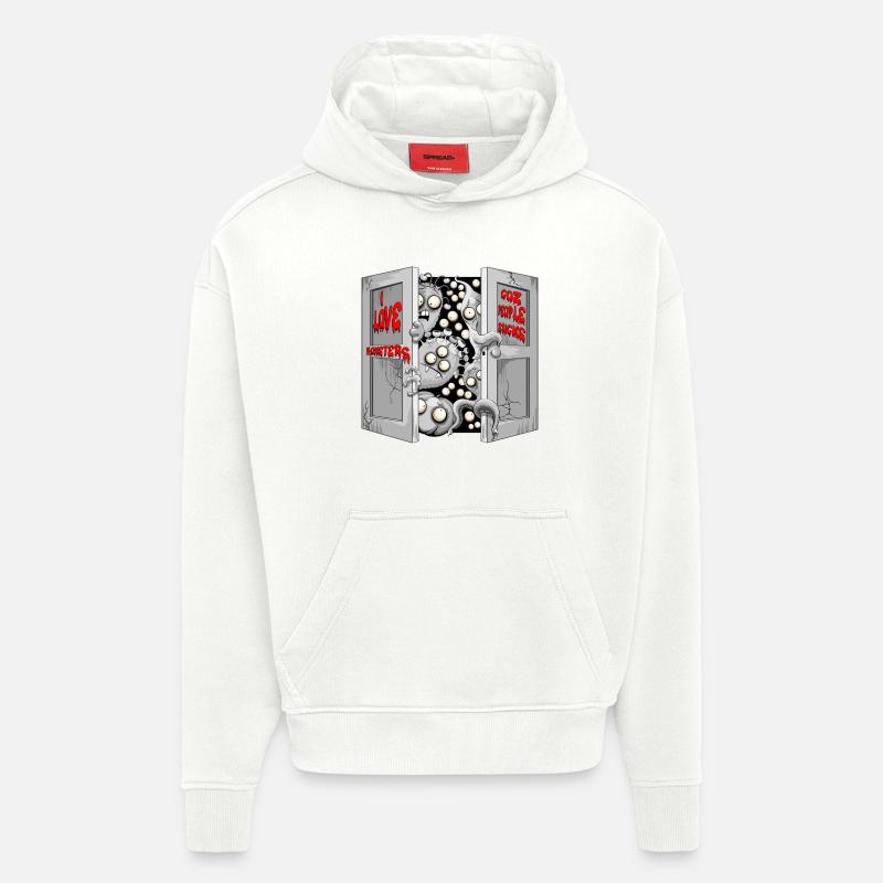 I Love Monsters Coz People Sucks - Hoodie- made by SPREAD  - OFF WHITE