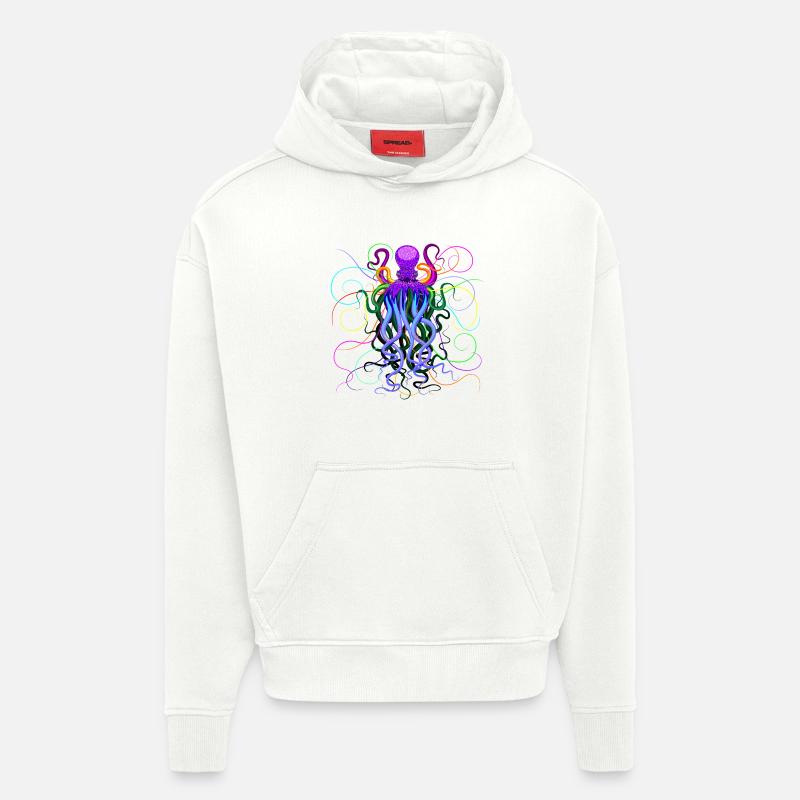Oktopus Psychedelisches Tiefseewesen - Hoodie- made by SPREAD  - OFF WHITE