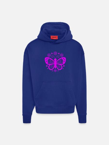 Pink Butterfly Flower Dream - Hoodie- made by SPREAD  - OFF WHITE
