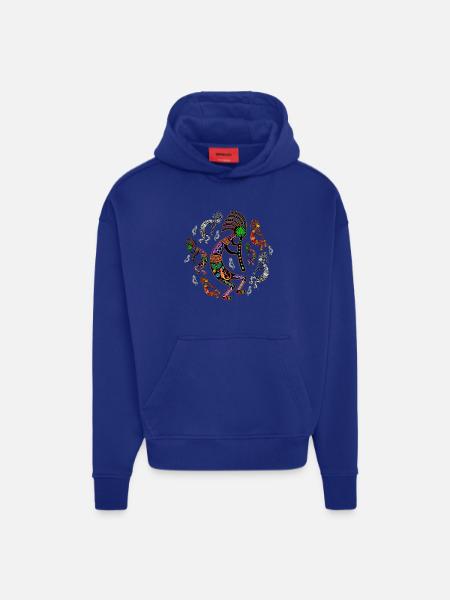 Kokopelli-Regenbogenfarben - Hoodie- made by SPREAD  - OFF WHITE