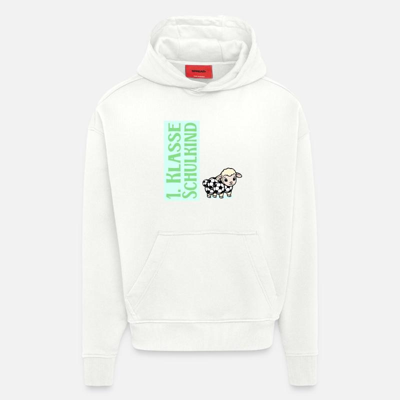 Schulkind Fußball - Einschulung Schafe - Hoodie- made by SPREAD  - OFF WHITE