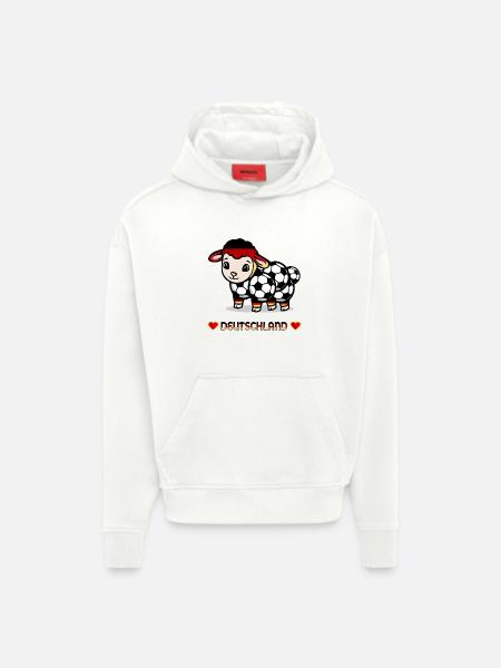 Kinder Fußball Schafe Deutschland - Hoodie- made by SPREAD - OFF WHITE