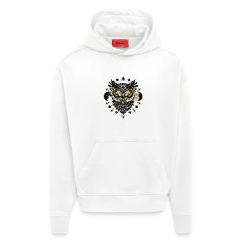 Owl in tattoo design - Hoodie- made by SPREAD  - OFF WHITE - Front