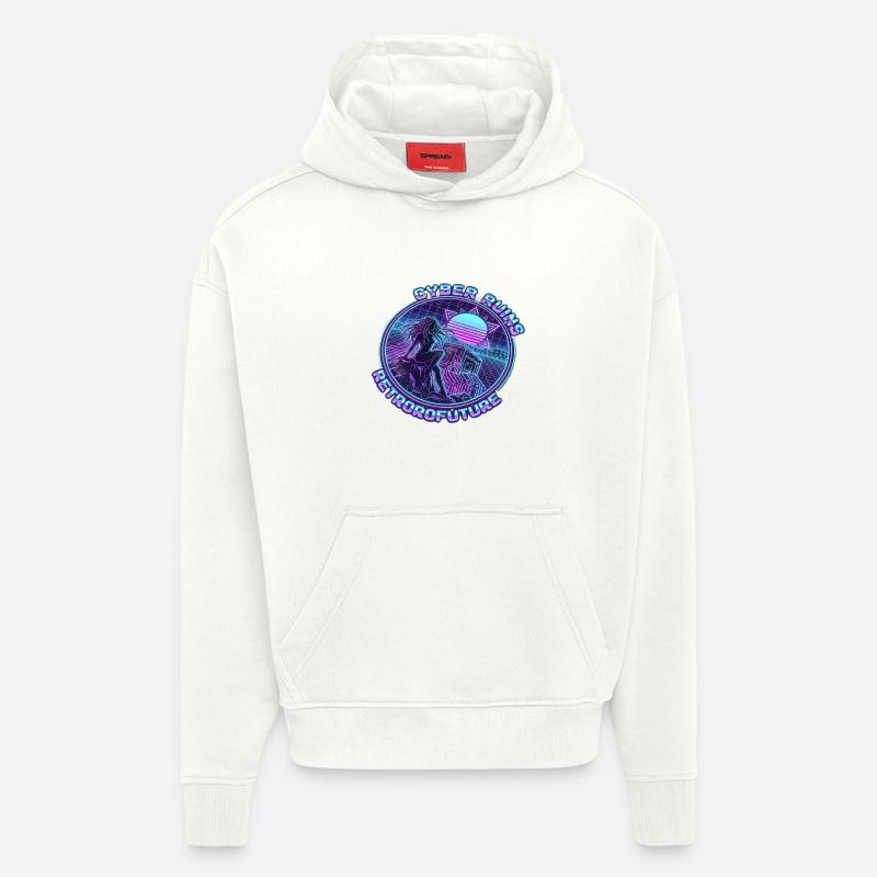 Cyber Ruins RetroFuture - Hoodie- made by SPREAD - OFF WHITE
