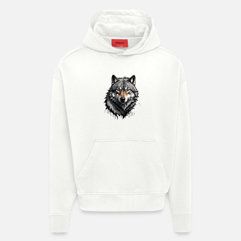 Wolf - Hoodie- made by SPREAD - OFF WHITE