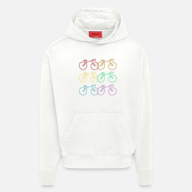 Line drawing bicycles wheel - Hoodie- made by SPREAD - OFF WHITE