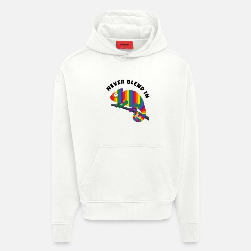 Regenbogen-Chamäleon-Pride-Monat - Hoodie- made by SPREAD - OFF WHITE