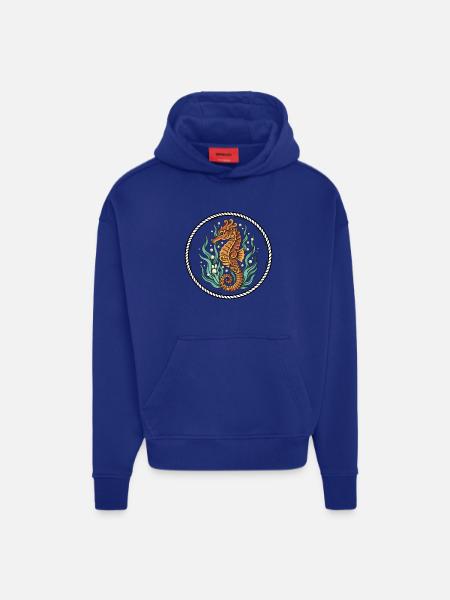 Seepferdchen-Seetang-Retro-Tattoo-Abzeichen - Hoodie- made by SPREAD  - OFF WHITE