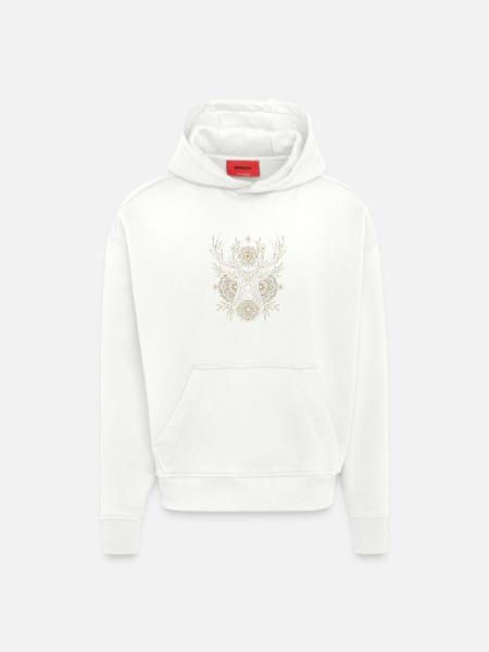 Geometric Deer Mandala Tattoo - Hoodie- made by SPREAD - OFF WHITE