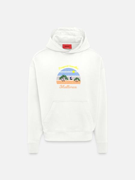 Mallorca Retro Palmenreise - Hoodie- made by SPREAD  - OFF WHITE