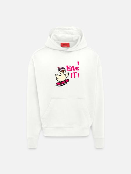 Goose Love Skiing - Hoodie- made by SPREAD - OFF WHITE
