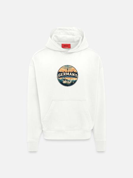 Retro Germany Neuschwanstein Castle Badge - Hoodie- made by SPREAD  - OFF WHITE