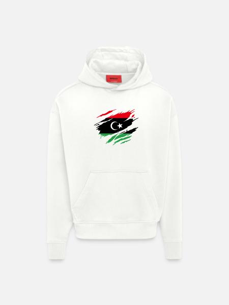 Libya Libyan Flag - Hoodie- made by SPREAD - OFF WHITE