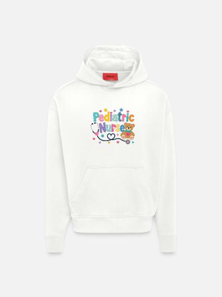 Bunte Kinderkrankenschwester Teddybär - Hoodie- made by SPREAD - OFF WHITE