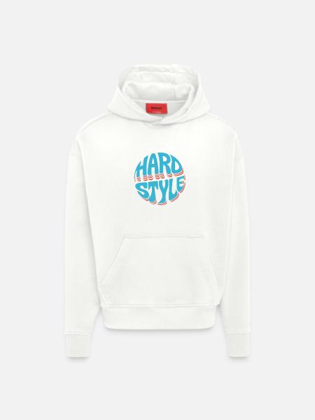 Explosion néon de style dur - Sweat à capuche bio épais oversize fabriqué en UE - OFF WHITE