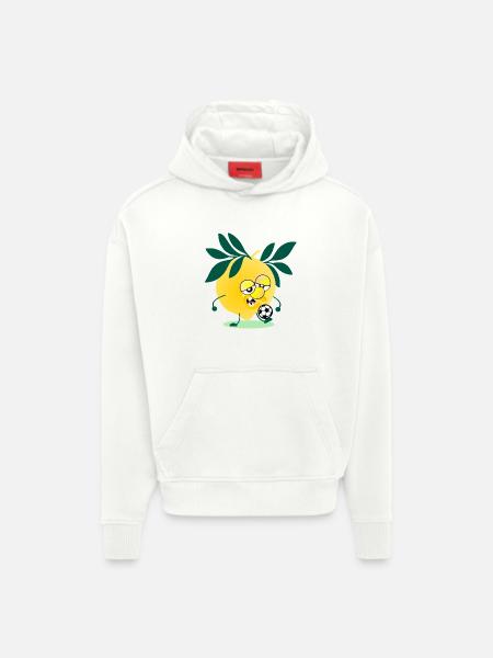 Children's Football Lemon - Hoodie- made by SPREAD  - OFF WHITE