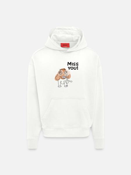 Miss you dog - Hoodie- made by SPREAD - OFF WHITE