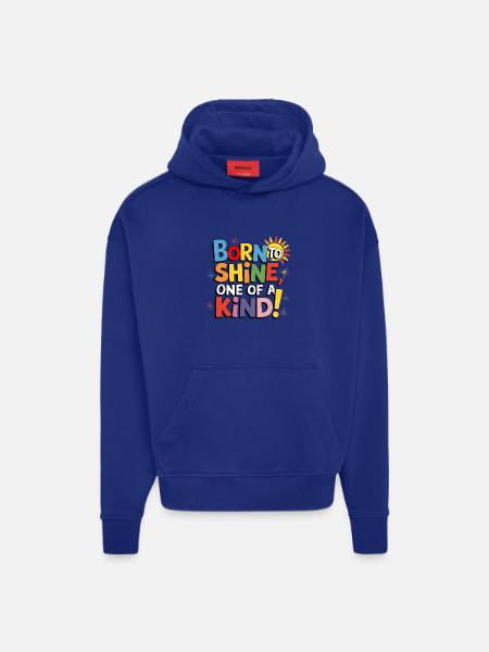 Né pour briller unique ! - Sweat à capuche bio épais oversize fabriqué en UE - OFF WHITE