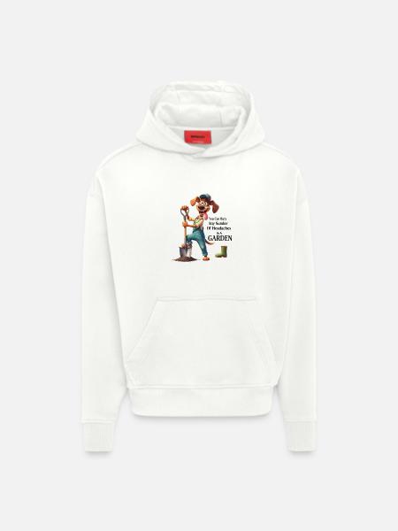 Gärtnern, Beagle-Hund Grabhumor - Hoodie- made by SPREAD  - OFF WHITE