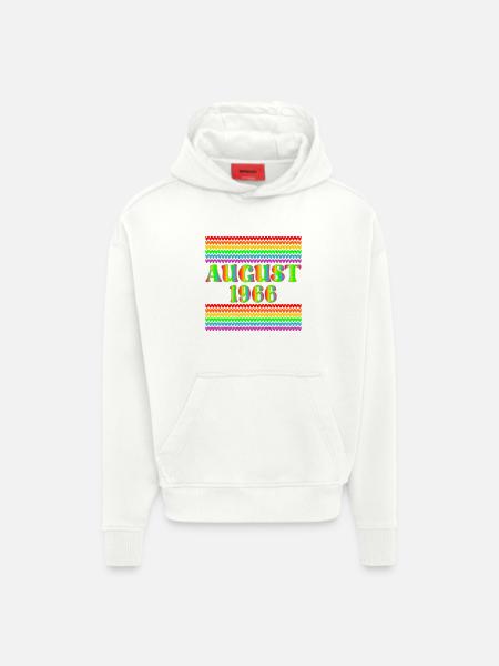 Birthday August 1966 - Rainbow - Hoodie- made by SPREAD  - OFF WHITE
