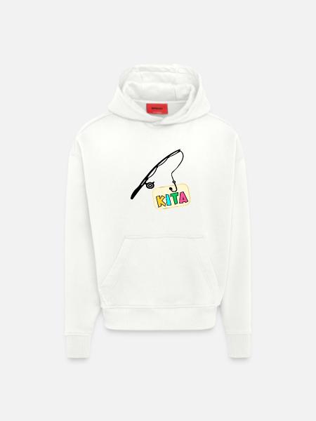 KITA Kitakinder Fishing - Hoodie- made by SPREAD - OFF WHITE