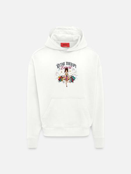 Experte für Einzelhandelstherapie - Hoodie- made by SPREAD - OFF WHITE