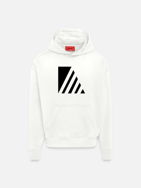 Rayures élégantes - Sweat à capuche bio épais oversize fabriqué en UE - OFF WHITE