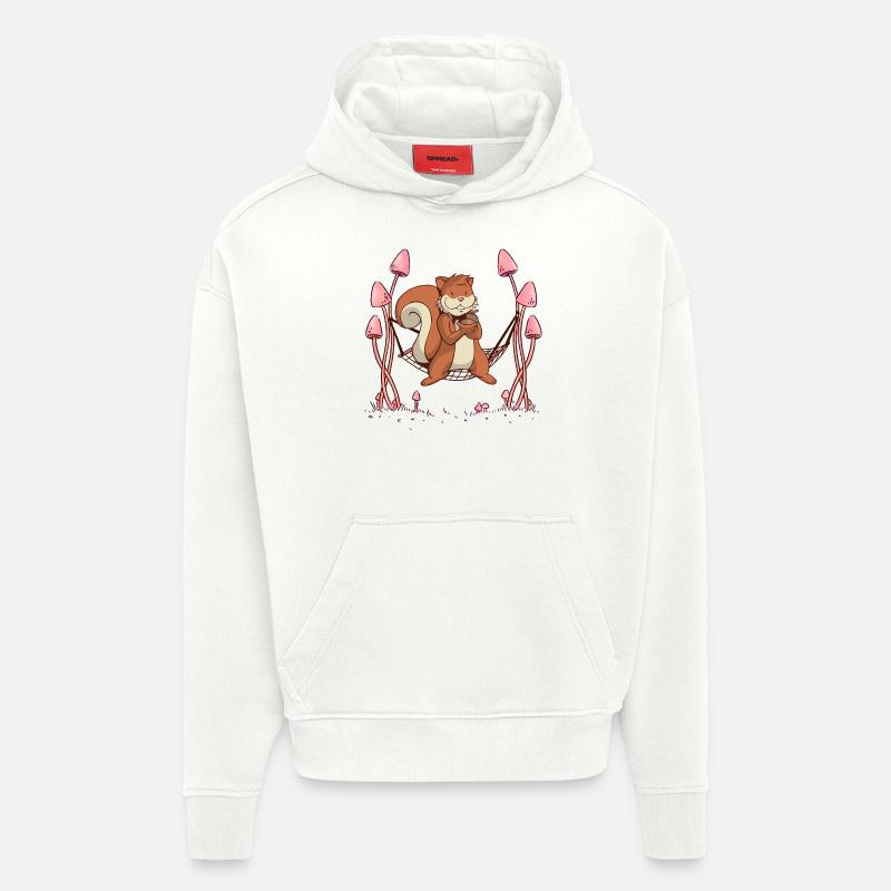 Eichhörnchen Waldtiere Hängematte. - Hoodie- made by SPREAD  - OFF WHITE