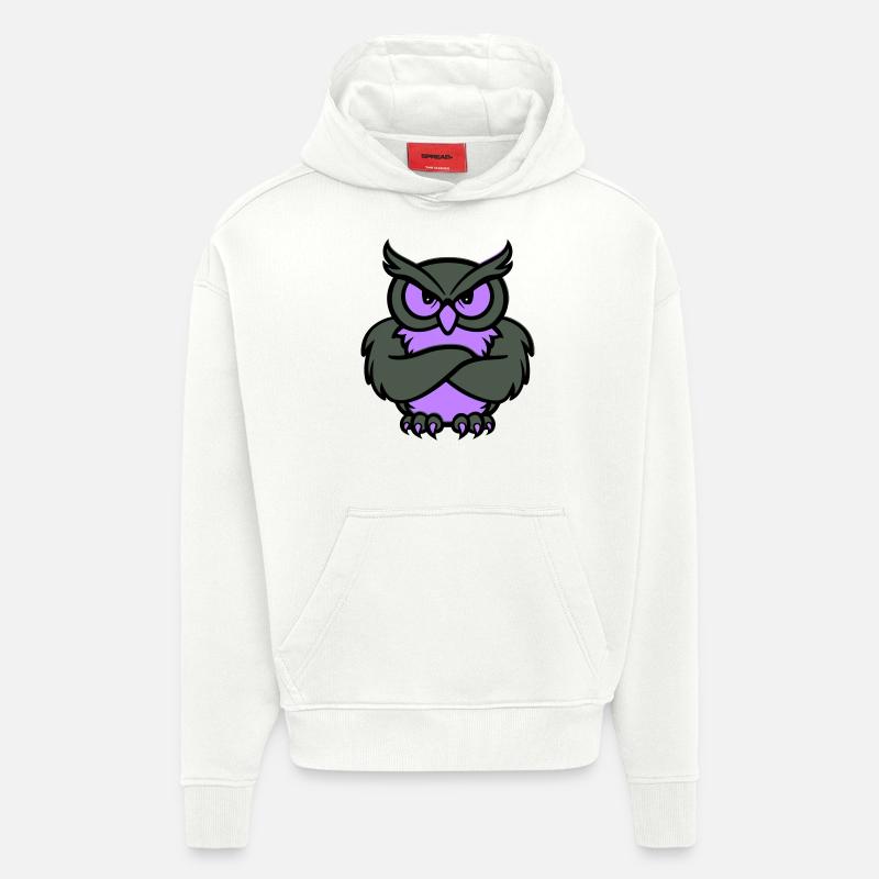 eule comic tier - Hoodie- made by SPREAD  - OFF WHITE