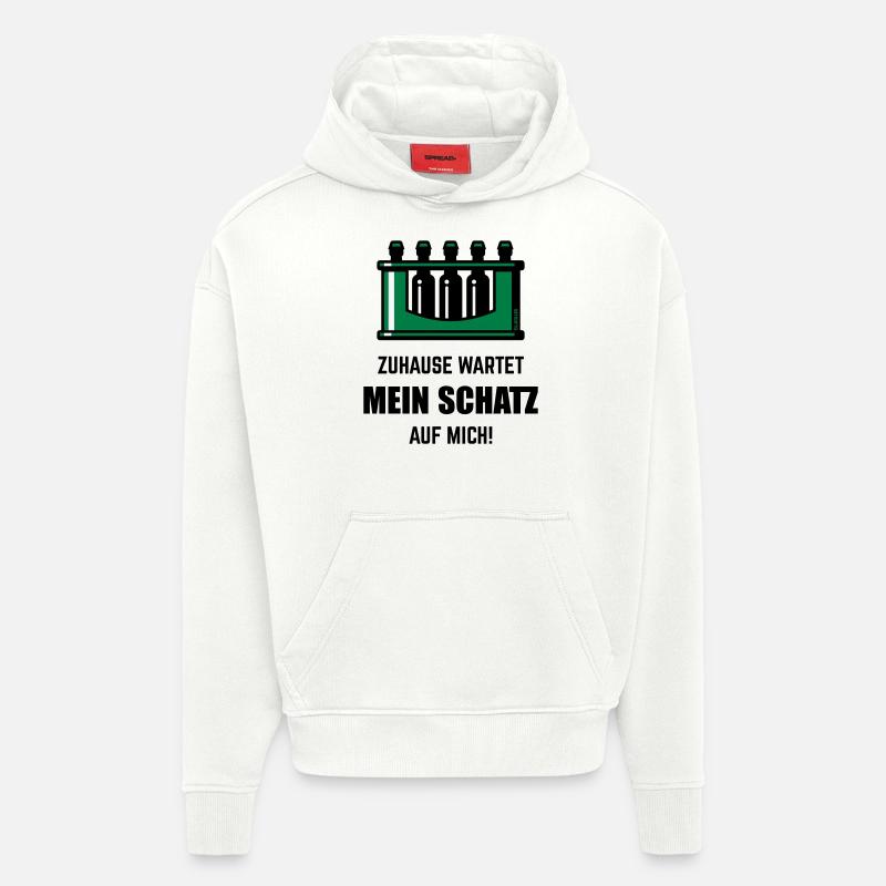 XGrüner Schatz - Hoodie- made by SPREAD  - OFF WHITE