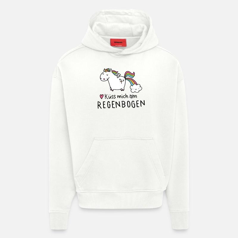 Kü mich am Regenbogen - Hoodie- made by SPREAD  - OFF WHITE